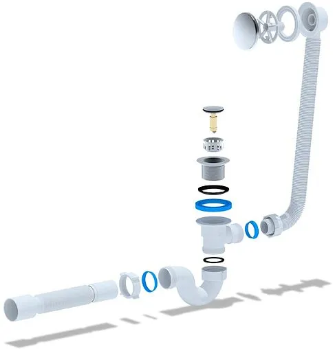 Слив-перелив для ванны Ани Пласт хром EC155S