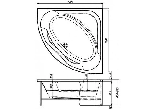 Панель для ванны фронтальная Aquanet Vista 150 белый 00254383