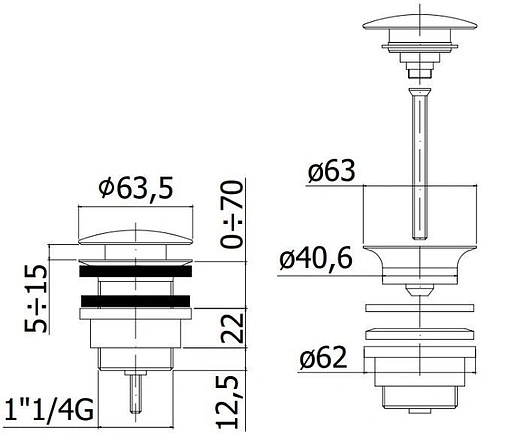 Выпуск автоматический для раковины Paffoni чёрный матовый ZSCA050NO