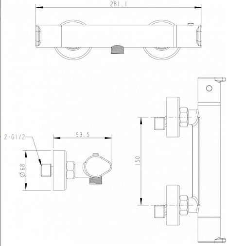 Термостат для душа Bravat Waterfall хром F939114C-01A-RUS