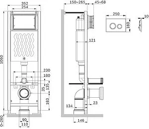 Инсталляция для подвесного унитаза Set 4 в 1 Am.Pm ErgoFit I012711.0151 с кнопкой хром глянцевый Инсталляция для подвесного унитаза Set 4 в 1 Am.Pm ErgoFit I012711.0151 с кнопкой хром глянцевый, 2