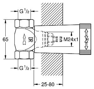 Скрытая часть запорного вентиля Grohe 29800000 Скрытая часть запорного вентиля Grohe 29800000, 2
