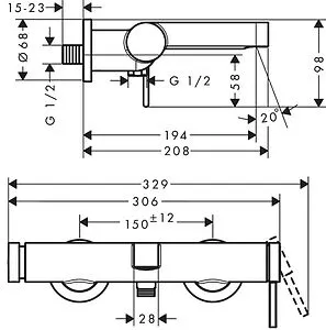 Смеситель для ванны Hansgrohe Finoris белый матовый 76420700, 2