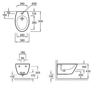 Биде подвесное Jacob Delafon Presquile белый E4441-00, 2