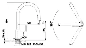 Смеситель для кухни с выдвижным изливом Blanco Spirit-S 516526, 4