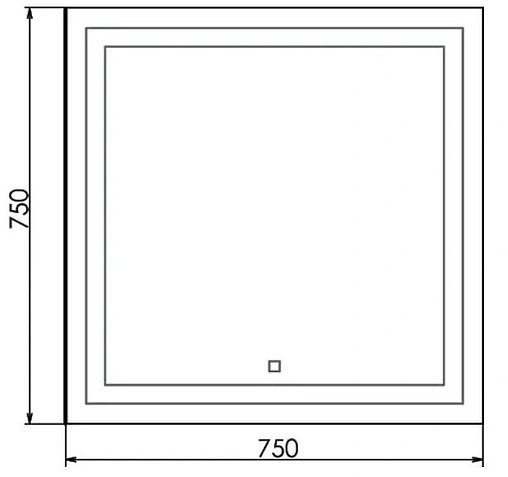 Зеркало с подсветкой Comforty Квадрат 75 00004140521CF