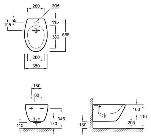 Биде подвесное Jacob Delafon Presquile белый E4441-00