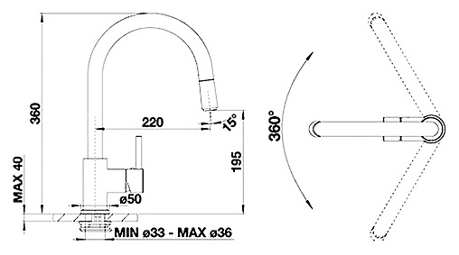 Смеситель для кухни с выдвижным изливом Blanco Spirit-S 516526