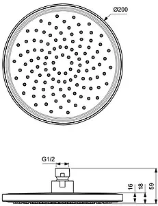 Лейка верхнего душа Ideal Standard IdealRain чёрный матовый BD140XG, 2