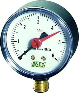 Манометр радиальный Far 63мм 6 бар ¼&quot; FA 2500 R06, 3
