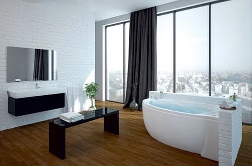 Ванна акриловая с гидромассажем Aquatek Бетта 170x97 R с фронтальной панелью с каркасом (разборный), с гидромассажем (пневмоуправление) + спинной массаж 6 форсунок BET170-0000009