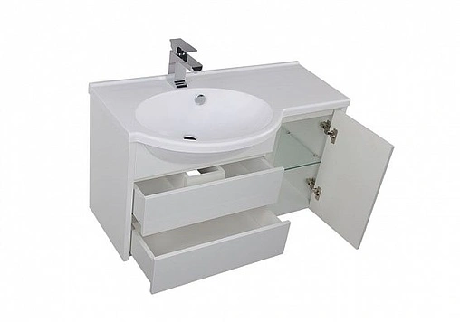 Тумба под умывальник подвесная Aquanet Лайн 90 L белый 00164936