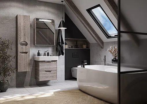 Шкаф-зеркало Aquaton Сильва 60 дуб фьорд 1A216202SIW60