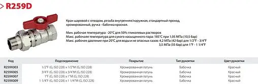 Кран шаровый с американкой ¾"в x ¾"н Giacomini R259X005