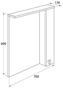 Шкаф-зеркало IDDIS Rise 70 белый RIS70W0i99, 2