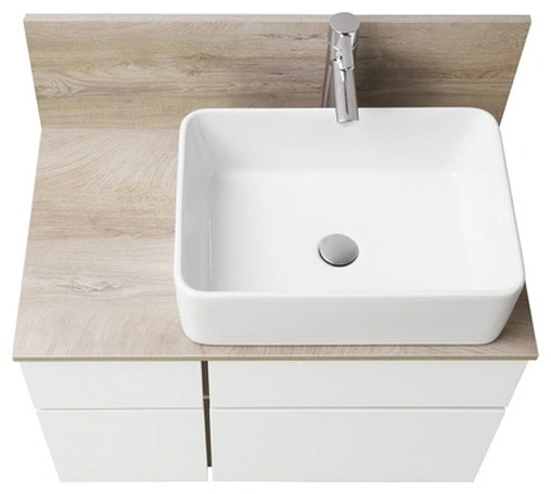 Тумба-умывальник подвесная Aquaton Мишель 80 белый/дуб эндгрейн 1A244501MIX40+