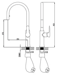 Смеситель для кухни с выдвижным изливом Ravak KM 017.00 хром X070078, 2