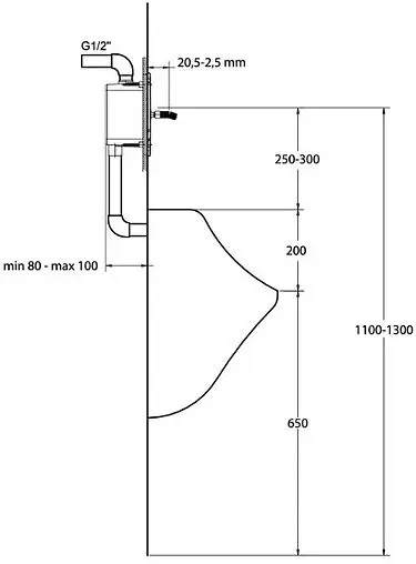 Смывное устройство для писсуара Ideal Standard хром глянцевый B7391AA