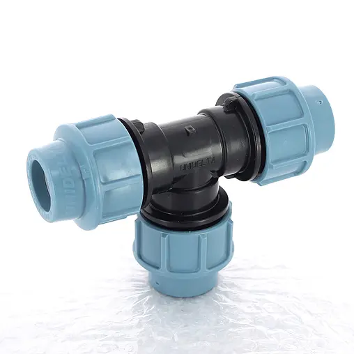 Тройник компрессионный соединительный 25мм x 25мм x 25мм Unidelta 1005025000