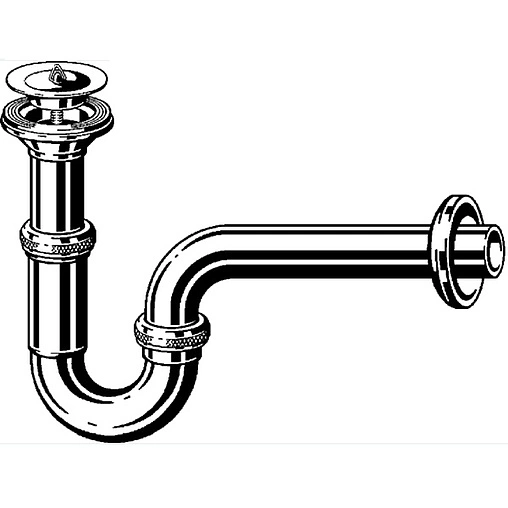 Сифон трубный для раковины Viega 5612 хром 111298