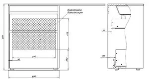 Тумба-умывальник напольная Aquanet Токио 130 R дуб веллингтон 00333652+00235502, 3