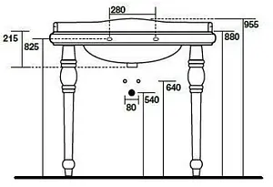 Опора под раковину Kerasan Retro белый 108301 Опора под раковину Kerasan Retro белый 108301, 3