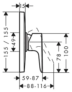 Смеситель для душа скрытого монтажа Hansgrohe Talis E HighFlow хром 71768000, 2