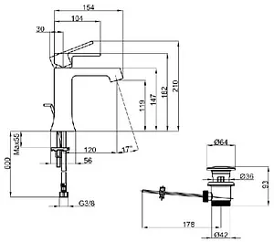 Смеситель для раковины Villeroy&Boch Classic хром TVW10110111061, 2