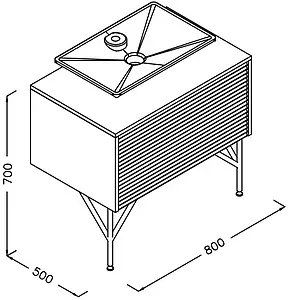Тумба-умывальник напольная ISVEA Suit 80 белый/дуб 27SUS065081I+10SY50065SV-2C, 2