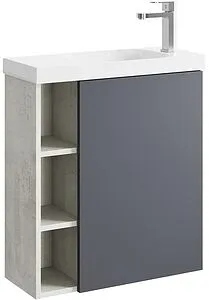 Тумба-умывальник подвесная Aqwella Alba 60 L серый матовый/дуб давос ALB0106LDD+ALB0706GRМ+CMPSL.06.04.D Тумба-умывальник подвесная Aqwella Alba 60 L серый матовый/дуб давос ALB0106LDD+ALB0706GRМ+CMPSL.06.04.D, 1