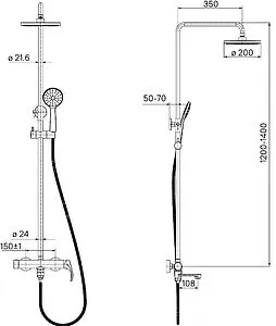 Душевая система со смесителем для ванны IDDIS Joker хром JOKSB1Fi06, 2