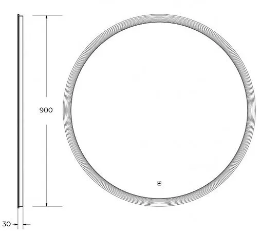 Зеркало с подсветкой Cezares Eco 90x90 CZR-SPC-ECO-900-LED-TCH