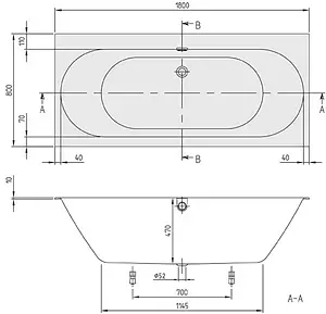Ванна квариловая Villeroy&Boch Oberon 2.0 180x80 альпийский белый UBQ180OBR2DV-01 Ванна квариловая Villeroy&Boch Oberon 2.0 180x80 альпийский белый UBQ180OBR2DV-01, 2