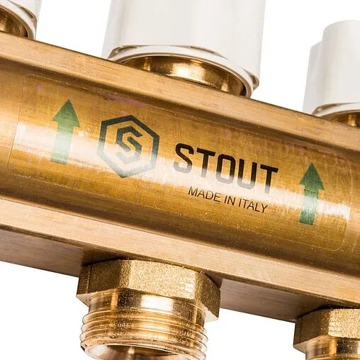 Группа коллекторная с расходомерами 9 отводов 1&quot;в/в x ¾&quot;ек Stout SMB 0473 000009