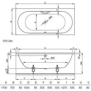 Ванна стальная Bette Starlet 170x75 anti-slip Sense белый 1380-000 AS Ванна стальная Bette Starlet 170x75 anti-slip Sense белый 1380-000 AS, 2