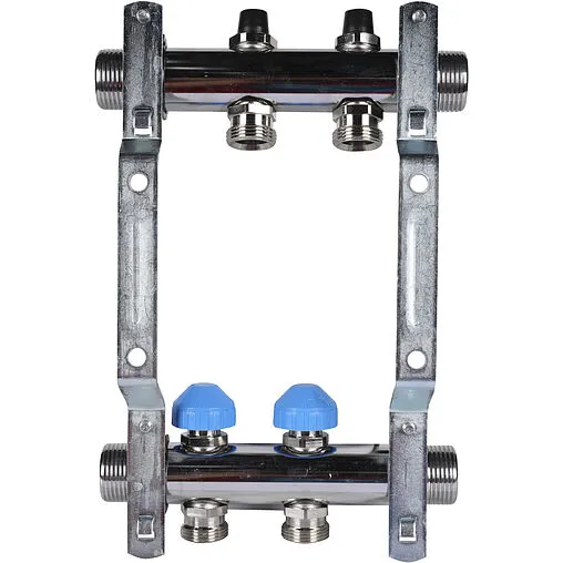 Группа коллекторная без расходомеров 2 отвода 1&quot;н/н x ¾&quot;ек Rehau HKV 12180211001