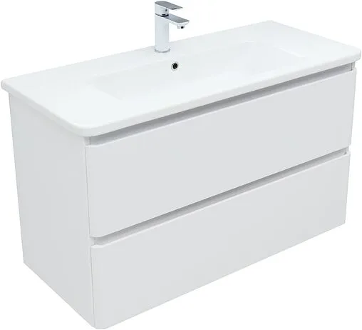 Тумба-умывальник подвесная Aquanet Эмбер 105 белый матовый 00330469+11105-KL