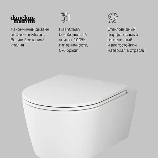 Унитаз подвесной безободковый Am.Pm Func FlashClean белый матовый C8F1700MWSC