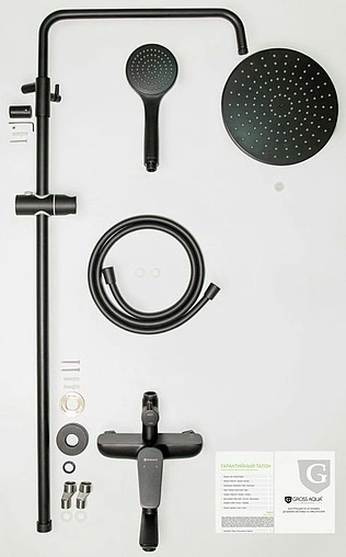 Душевая система со смесителем для ванны Gross Aqua Evo черный матовый GA9017SMD05MB