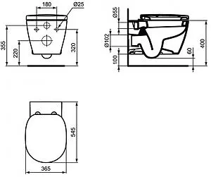 Унитаз подвесной Ideal Standard Connect белый W941102 Унитаз подвесной Ideal Standard Connect белый W941102, 2