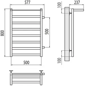 Полотенцесушитель водяной лесенка Terminus Хендрикс П8 500х800 бп500 полированная сталь 4670078530417, 2