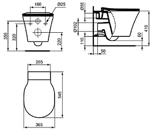Комплект 4 в 1 Ideal Standard Connect Air Rimless K819501PA15 Комплект 4 в 1 Ideal Standard Connect Air Rimless K819501PA15, 2
