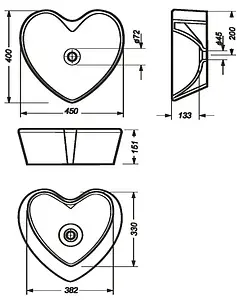 Раковина Sanita Luxe Love is White 45 белый LOVSLWB01, 2