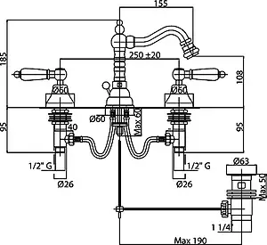 Смеситель для биде Cezares First хром/белый FIRST-BBS2-01-Bi Смеситель для биде Cezares First хром/белый FIRST-BBS2-01-Bi, 2
