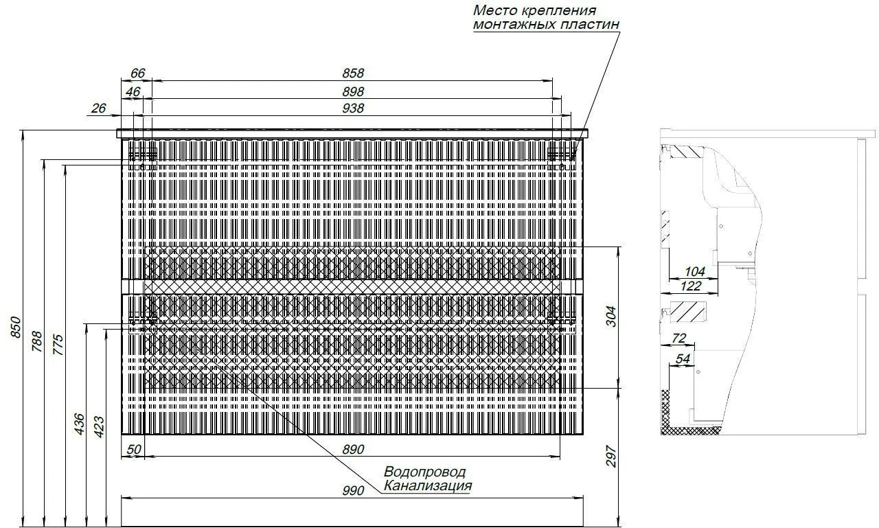Тумба-умывальник Aquanet Джейн 100 мисти грин 00313320+