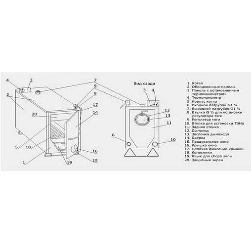Котел комбинированный электротвердотопливный Эван Warmos ТТ 25К 12515