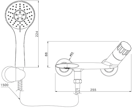 Смеситель для ванны Lemark Wing хром LM5302C