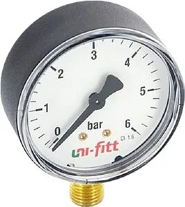 Манометр радиальный Uni-fitt 50мм 6 бар ¼&quot; 301D2020, 1