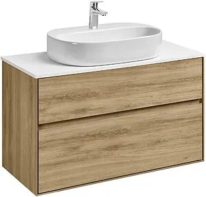 Тумба-умывальник подвесная Aquaton Либерти 100 дуб эльвезия 1A2796K5LY010, 1