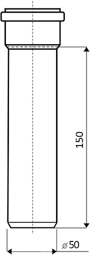 Труба канализационная внутренняя D=50мм L=150мм Ostendorf HTEM 112000